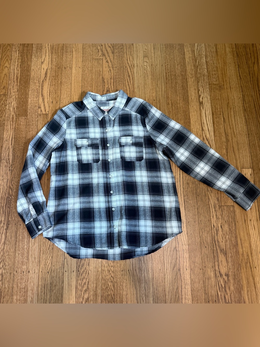 Mossimo Supply Co. Black & White Plaid Button-Up Shirt Women’s size XXL